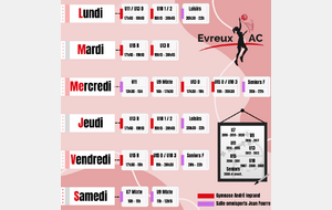 Le planning des entrainements est en ligne !